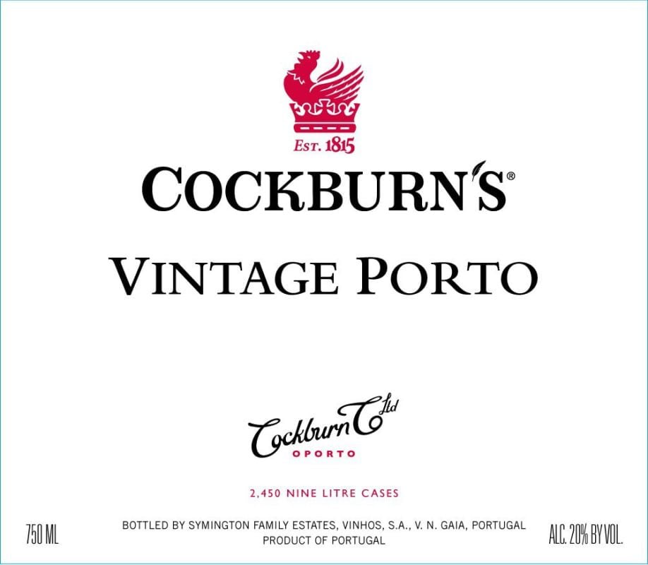 Cockburn's Vintage Porto 2017 750ml 98pts JS